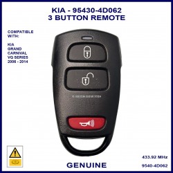KIA Grand Carnival VQ petrol model genuine 3 button remote fob 95430-4D062