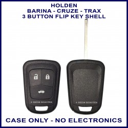 Holden Barina Cruze & Trax 3 button fixed blade key shell only - no electronics
