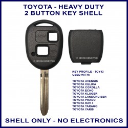 Toyota 2 button heavy duty key shell for Corolla Echo Prado Rav 4 Yaris and more