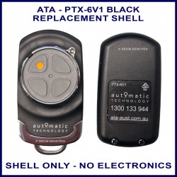 ATA PTX-6V1 4 black button black garage remote replacement shell ONLY