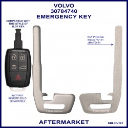 Volvo 30784740 HU101 emergency key blade fits 31300258 slot remote