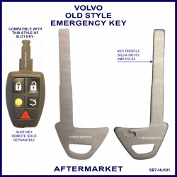 Volvo HU101 emergency key blade fits 30772198 30667913 & 30669966 slot remote