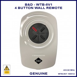 B&D WTB-8V1 4 button wireless wall remote - model 100512