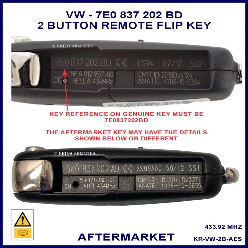 Vw Replacement Key Fob 2 Button Flip Key Fob Shell Case For VW Amarok ...