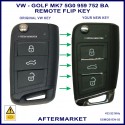 VW Golf Mk 7 - Polo & Touran compatible flip key 5G0 959 752 BA MQB48