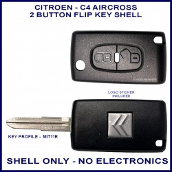 Citroen C4 Aircross - 2 button MIT11R flip key shell - no electronics