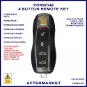 Porsche 911 Boxster Cayenne Cayman Macan Panamera 4 button fob remote key 434.42 MHz