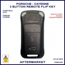 Porsche Cayenne 3 button twist ignition flip key with PCF7947 chip