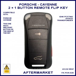 Porsche Cayenne 2 button plus Panic twist ignition flip key with PCF7946 chip