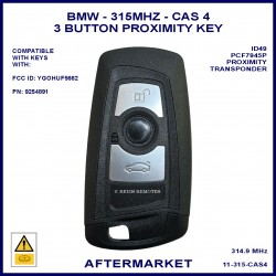 BMW 1 2 3 4 series & X3 X4 F Chassis 2013 - 2018 3 button 315 MHz 9254891 CAS-4 smart key