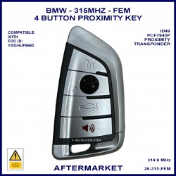 BMW 3 & 5 series X5 & X6 F Chassis 2014 - 2018 4 button 315 MHz NBGIDGNG1 FEM smart key