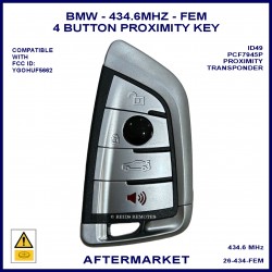 BMW 3 & 5 series X5 & X6 F Chassis 2014 - 2018 4 button 434.6 MHz 9312523 FEM smart key