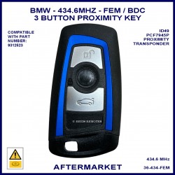 	BMW 1 2 3 4 series & X3 X4 F Chassis 2013 - 2018 3 button 434.6 MHz 9312523 FEM smart key