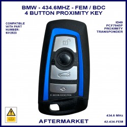 BMW 6 & 7 series F Chassis 2013 - 2018 4 button 434.6 MHz FEM smart key blue