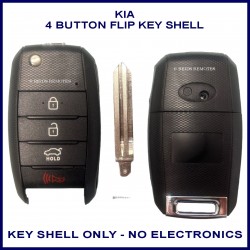 Kia 4 button wide body flip key replacement case suits Cerato Carnival Rion Rondo & Sportage