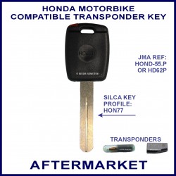 Honda CB-500 CB-650 CBR-1000 NC-750 motorcycle transponder key cut & cloned