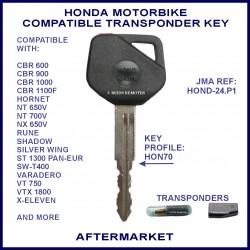 Honda CBR Hornet NT NX Shadow VFR ST VT motorcycle transponder key cut & cloned