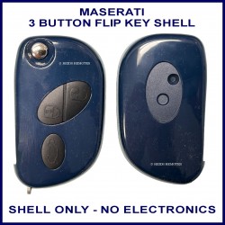Maserati Quattroporte & Gran Turismo replacement 3 button blue flip key shell