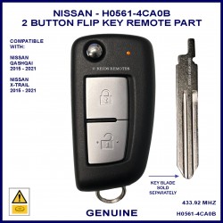 Nissan Qashqai & X-Trail 2015 - 2021 2 button remote flip key genuine