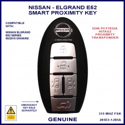 Nissan Elgrand E52 Japanese import - 5 button TWB1J717 ALPS Electric genuine proximity remote