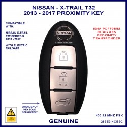 Nissan X-Trail T32 2013 - 2017 3 button smart proximity key genuine Continental S180144104