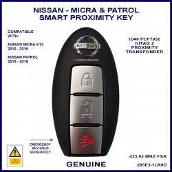 Nissan Patrol 2010 - 2019 2 button smart key genuine TWB1U825