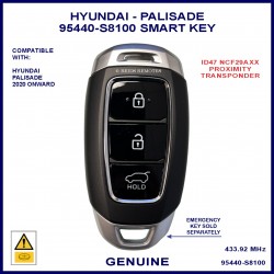 Hyundai Palisade 2020 onward genuine 95440-S8100 3 button proximity key