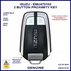 Isuzu D-MAX & MU-X 2 button proximity key EMU470102