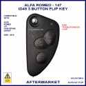 Alfa Romeo 147 Twin Spark 3 button remote flip key with ID48 transponder