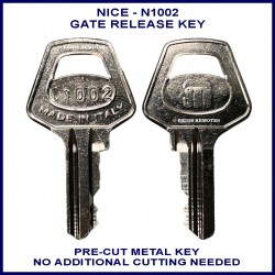 Nice N1002 electric gate pre-cut metal manual release key