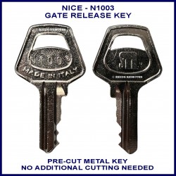 Nice N1003 electric gate pre-cut metal manual release key
