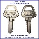 Nice N1009 electric gate pre-cut metal manual release key