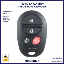 Toyota Camry 2006 - 2011 4 button genuine remote control