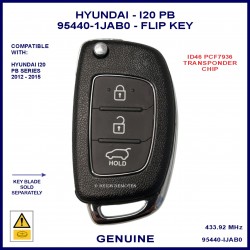 Hyundai I20 PB 95430-1JAB0 3 button flip key for models from 2012 onward