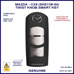 Mazda CX9 2009 - 2015 - 3 button genuine TEY7-67-5RY twist knob proximity remote