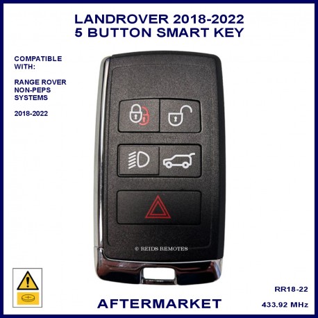 Range Rover Sport from 2018 - 2022 - 5 button smart proximity key 433 MHz