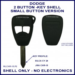 Dodge 2 button remote key shell kit only - small button version