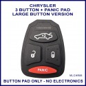 Chrysler 4 button remote key button pad only - large button version