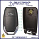 Image shows the back of a genuine LDV T60 flip key on the left and this aftermarket flip key on the right