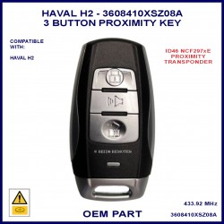 Haval H2 2015-2023 Hella 3608410XSZ08A OEM 3 button proximity key