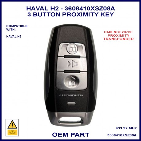 Haval H2 2015-2023 Hella 3608410XSZ08A OEM 3 button proximity key