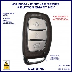 Hyundai Ionic AE 2017 onward genuine 3 button proximity key 95440-G2600