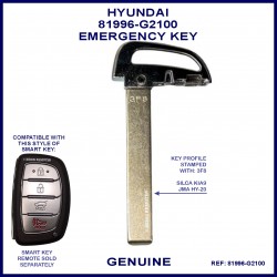 Hyundai genuine proximity key - emergency blade 81996-G2100 stamped 3F8