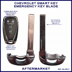 Chevrolet Camaro 2016 onward emergency key blade