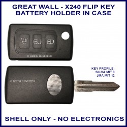 Great Wall X240 2009 - 2013 3 button flip key shell only - no electronics