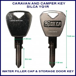 Caravan & Camper van water filler cap compatible Silca YG1R metal key