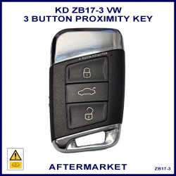 VW & Skoda style ZB17-3 aftermarket 3 button proximity key suits lots of cars