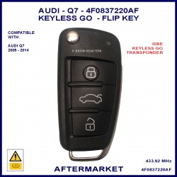 Audi 4F0837220AF for Audi Q7 3 button ID8E 434MHz KEYLESS GO remote flip key
