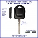 Mercedes HU64 compatible transponder key shell