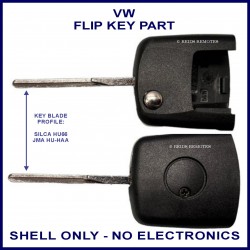 VW 2 part flip key replacement flip key end